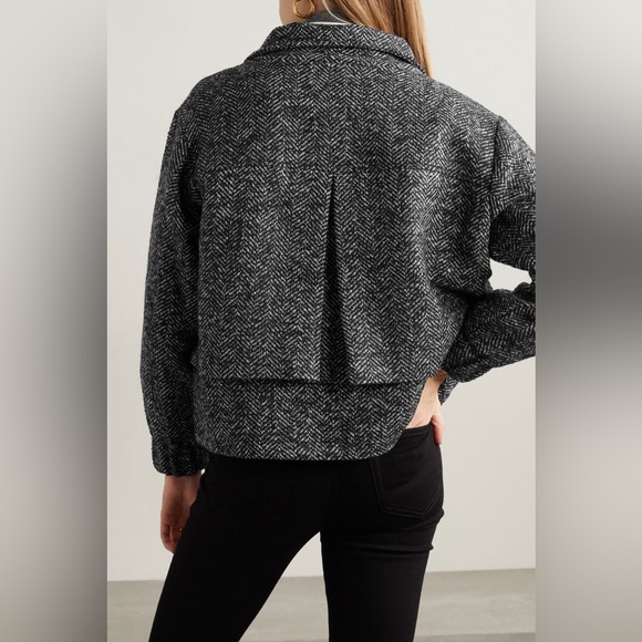 APIECE APART Selva Herringbone Crop Bomber Jacket
Size Large Black White Wool - Picture 8 of 12